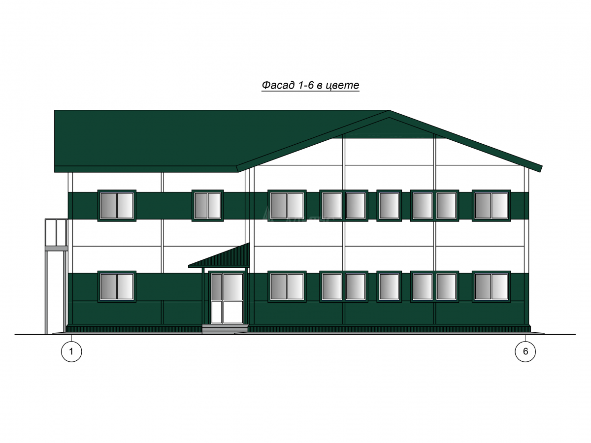 3D визуализация Общежитие из сэндвич-панелей - фото 13