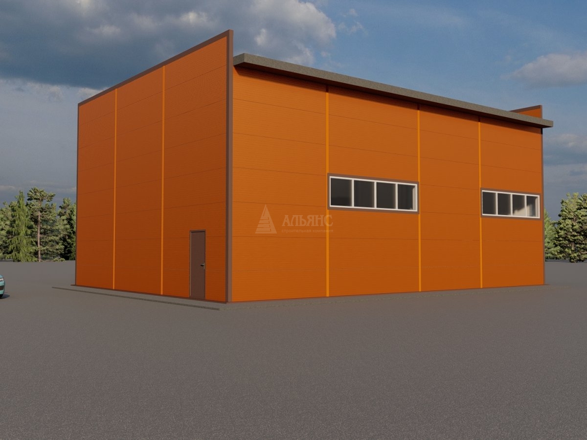 3D визуализация Склад-ангар из сэндвич-панелей - фото 3