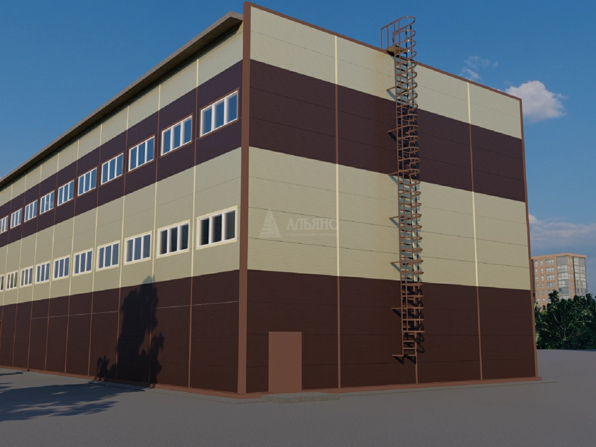 3D визуализация Склад-ангар из сэндвич-панелей - фото 6